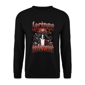 Toleranter Death Metal Pro Dairy Lactose Laktose T - Unisex Pullover - Schwarz - Vorne - Alina (178cm) & Michal (187cm)
