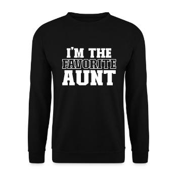 Ich bin die Lieblings -Tante, die die beste Tante - Unisex Pullover - Schwarz - Vorne - Alina (178cm) & Michal (187cm)