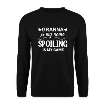 Granna ist mein Name Beute ist meine Game Oma - Unisex Pullover - Schwarz - Vorne - Alina (178cm) & Michal (187cm)