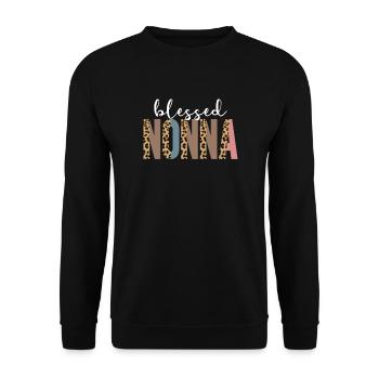 Gesegnete Nonna zum Muttertag, Oma, Frauen-Nonna - Unisex Pullover - Schwarz - Vorne - Alina (178cm) & Michal (187cm)