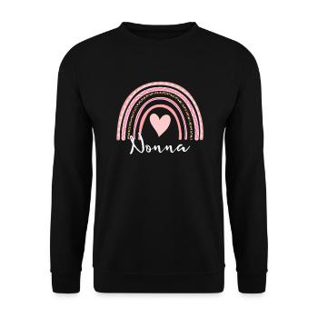 Nonna Frauen Muttertag Oma Boho Nonna - Unisex Pullover - Schwarz - Vorne - Alina (178cm) & Michal (187cm)