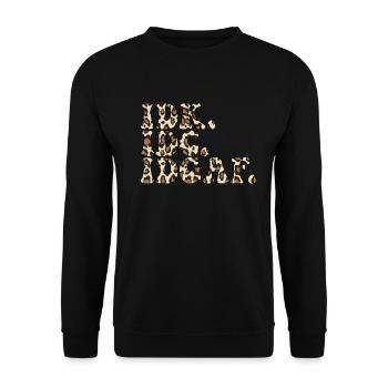 IDK IDC IDGAF - Unisex Pullover - Schwarz - Vorne - Alina (178cm) & Michal (187cm)