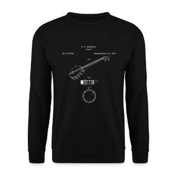 Banjo-Patent-Banjo-Spieler, Bluegrass-Musik-Banjo - Unisex Pullover - Schwarz - Vorne - Alina (178cm) & Michal (187cm)