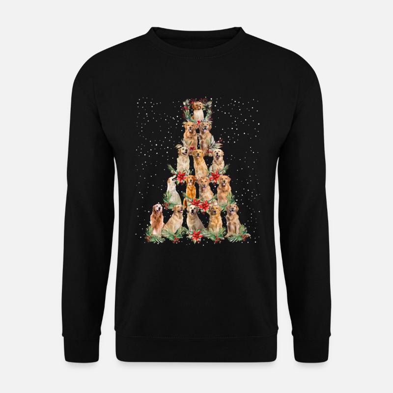 Golden Retriever Weihnachtsbaum Golden Retriever - Unisex Pullover - Schwarz