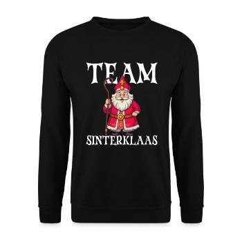 Team Sinterklaas Niederländischer Weihnachtsmann S - Unisex Pullover - Schwarz - Vorne - Alina (178cm) & Michal (187cm)