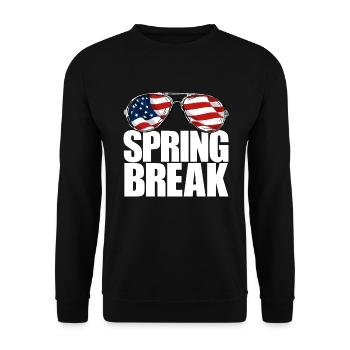 Frühlingsferien, patriotische USA-Flagge, Frühling - Unisex Pullover - Schwarz - Vorne - Alina (178cm) & Michal (187cm)
