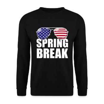 Frühlingsferien, patriotische USA-Flagge, Frühling - Unisex Pullover - Schwarz - Vorne - Alina (178cm) & Michal (187cm)