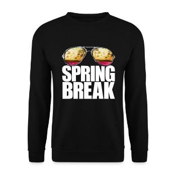Frühlingsferien Retro Sunset Aviators Frühlingsfer - Unisex Pullover - Schwarz - Vorne - Alina (178cm) & Michal (187cm)