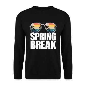 Frühlingsferien Retro Sunset Aviators Frühlingsfer - Unisex Pullover - Schwarz - Vorne - Alina (178cm) & Michal (187cm)