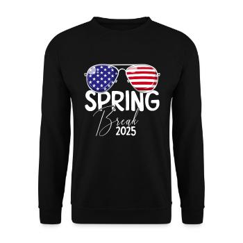 Spring Break 2025 Patriotische USA-Flagge Spring B - Unisex Pullover - Schwarz - Vorne - Alina (178cm) & Michal (187cm)