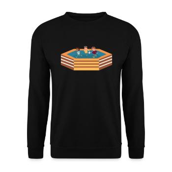 Gaga Pit Völkerballspiel Mädchen Jungen Kinder Gag - Unisex Pullover - Schwarz - Vorne - Alina (178cm) & Michal (187cm)
