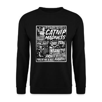 Katzenminze-Wahnsinn, Katzenliebhaber, Haustierbes - Unisex Pullover - Schwarz - Vorne - Alina (178cm) & Michal (187cm)