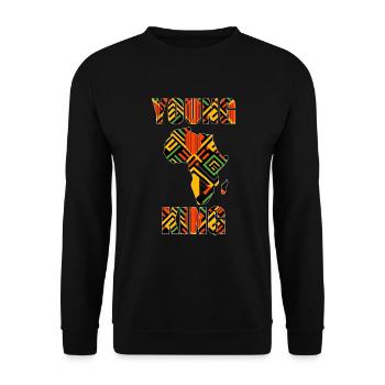 Junger König Schwarzes Erbe Schwarze Geschichte Af - Unisex Pullover - Schwarz - Vorne - Alina (178cm) & Michal (187cm)