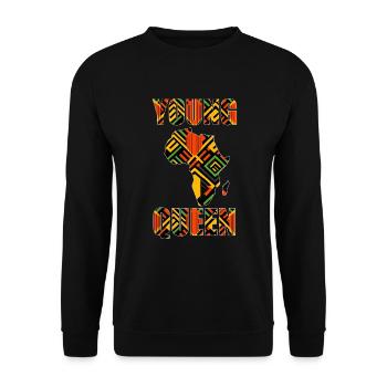 Junge Königin Schwarzes Erbe Schwarze Geschichte A - Unisex Pullover - Schwarz - Vorne - Alina (178cm) & Michal (187cm)