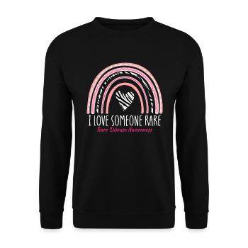 Ich liebe jemanden. Seltene Zebra-Regenbogen-Selte - Unisex Pullover - Schwarz - Vorne - Alina (178cm) & Michal (187cm)