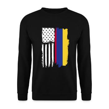 Kolumbien-amerikanische Flagge kolumbianischer Ame - Unisex Pullover - Schwarz - Vorne - Alina (178cm) & Michal (187cm)