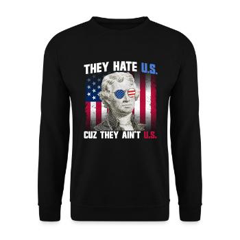 Sie hassen die USA, weil sie nicht die USA sind, T - Unisex Pullover - Schwarz - Vorne - Alina (178cm) & Michal (187cm)
