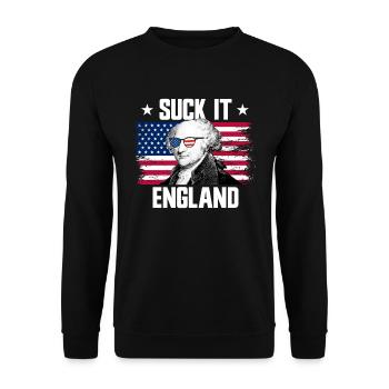 Suck It England John Adams Gründerväter - Unisex Pullover - Schwarz - Vorne - Alina (178cm) & Michal (187cm)