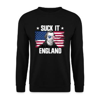 Suck It England Gründerväter von Patrick Henry - Unisex Pullover - Schwarz - Vorne - Alina (178cm) & Michal (187cm)