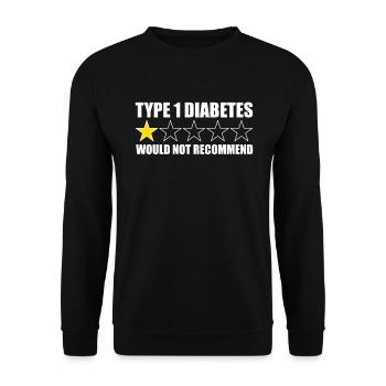 Typ-1-Diabetes würde Diabetes nicht empfehlen. Lus - Unisex Pullover - Schwarz - Vorne - Alina (178cm) & Michal (187cm)