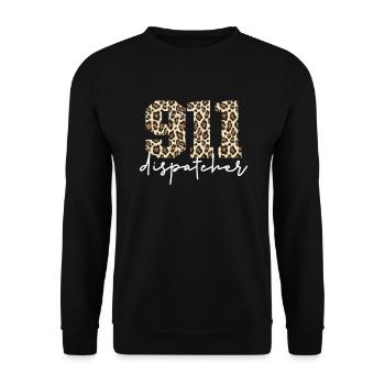 9 1 1 Dispatcher Cheetah Print Notfallabfertigung - Unisex Pullover - Schwarz - Vorne - Alina (178cm) & Michal (187cm)