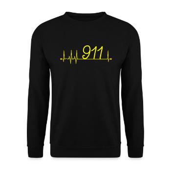 9 1 1 Dispatcher EKG Puls Herzschlag Notruf Dispat - Unisex Pullover - Schwarz - Vorne - Alina (178cm) & Michal (187cm)