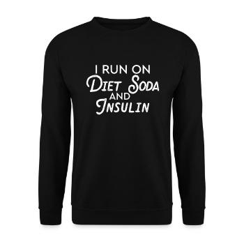 Ich trinke Diätlimonade und Insulin. Lustiger Diab - Unisex Pullover - Schwarz - Vorne - Alina (178cm) & Michal (187cm)