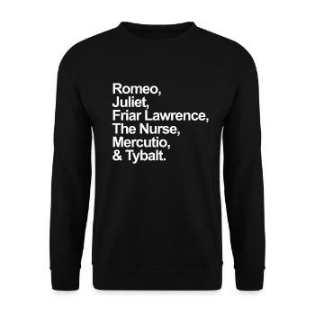 Romeo und Julia-Figuren William ShakespeareWilliam - Unisex Pullover - Schwarz - Vorne - Alina (178cm) & Michal (187cm)
