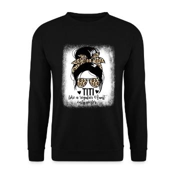 Titi wie eine normale Tante, nur coolere beste Tan - Unisex Pullover - Schwarz - Vorne - Alina (178cm) & Michal (187cm)