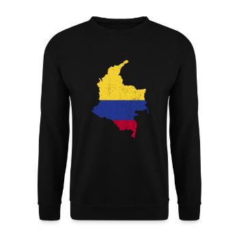 Kolumbien-Karte und Flagge stolze kolumbianische W - Unisex Pullover - Schwarz - Vorne - Alina (178cm) & Michal (187cm)