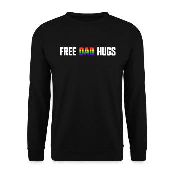 Kostenlose Papa-Umarmungen LGBTQ Regenbogen LGBTQ - Unisex Pullover - Schwarz - Vorne - Alina (178cm) & Michal (187cm)
