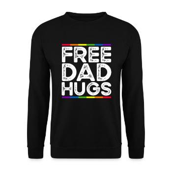 Kostenlose Papa-Umarmungen LGBTQ Regenbogen LGBTQ - Unisex Pullover - Schwarz - Vorne - Alina (178cm) & Michal (187cm)