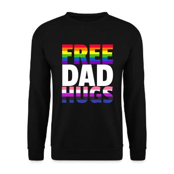 Kostenlose Papa-Umarmungen LGBTQ Regenbogen LGBTQ - Unisex Pullover - Schwarz - Vorne - Alina (178cm) & Michal (187cm)
