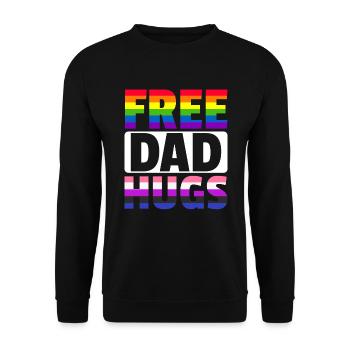 Kostenlose Papa-Umarmungen LGBTQ Regenbogen LGBTQ - Unisex Pullover - Schwarz - Vorne - Alina (178cm) & Michal (187cm)