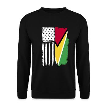 Guyana-amerikanische Flagge Guyana-Amerikanisch-Gu - Unisex Pullover - Schwarz - Vorne - Alina (178cm) & Michal (187cm)