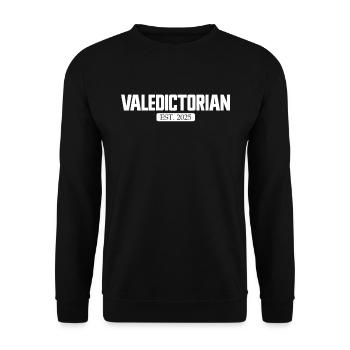 Jahrgangsbester 2025, Abschluss 2025 Jahrgangsbest - Unisex Pullover - Schwarz - Vorne - Alina (178cm) & Michal (187cm)