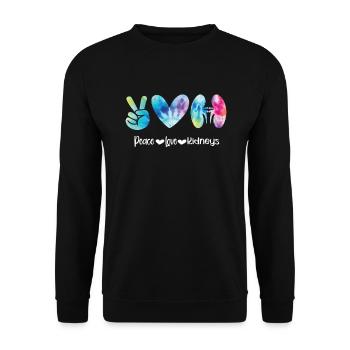 Friedensliebes-Nieren-Diabetes-Diabetiker-Bewussts - Unisex Pullover - Schwarz - Vorne - Alina (178cm) & Michal (187cm)