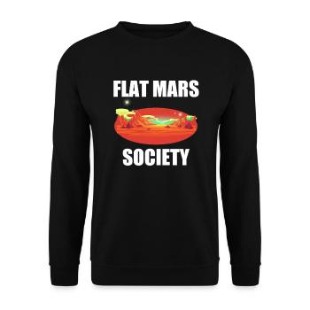 Flat Mars Society Lustige Astronomie der flachen E - Unisex Pullover - Schwarz - Vorne - Alina (178cm) & Michal (187cm)