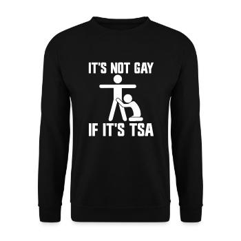 Es ist nicht schwul, wenn es TSA istTSA-AufkleberT - Unisex Pullover - Schwarz - Vorne - Alina (178cm) & Michal (187cm)