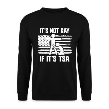 Es ist nicht schwul, wenn es TSA istTSA-AufkleberT - Unisex Pullover - Schwarz - Vorne - Alina (178cm) & Michal (187cm)
