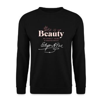 Es gibt keine Schönheit ohne etwas Fremdheit, Poe - Unisex Pullover - Schwarz - Vorne - Alina (178cm) & Michal (187cm)