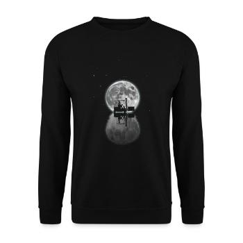 Gabelstaplerfahrer Moon-zertifizierter Gabelstaple - Unisex Pullover - Schwarz - Vorne - Alina (178cm) & Michal (187cm)
