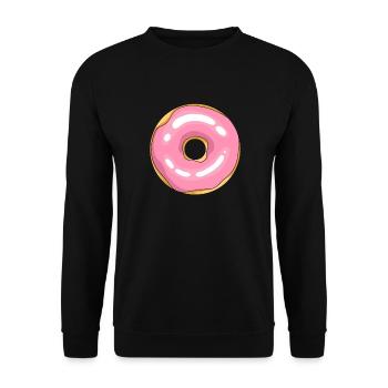 Donut Kostüm Lustiger Donut Halloween Donut - Unisex Pullover - Schwarz - Vorne - Alina (178cm) & Michal (187cm)