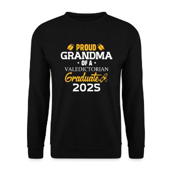 Oma einer Abschiedsgruß-Familie von 2025 - Unisex Pullover - Schwarz - Vorne - Alina (178cm) & Michal (187cm)