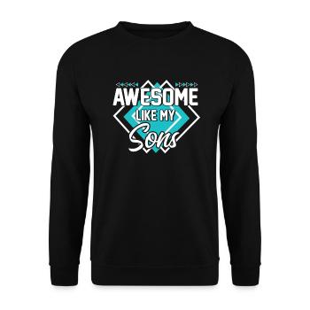 Großartig wie meine Söhnetolles Söhne-Shirt - Unisex Pullover - Schwarz - Vorne - Alina (178cm) & Michal (187cm)