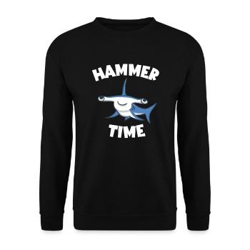 Hammer Time Kinder Mädchen Jungen HammerhaiHammerh - Unisex Pullover - Schwarz - Vorne - Alina (178cm) & Michal (187cm)
