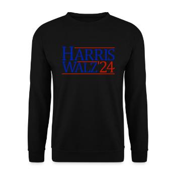 Harris Walz 24 Kamala Harris 2024 Präsident Harris - Unisex Pullover - Schwarz - Vorne - Alina (178cm) & Michal (187cm)