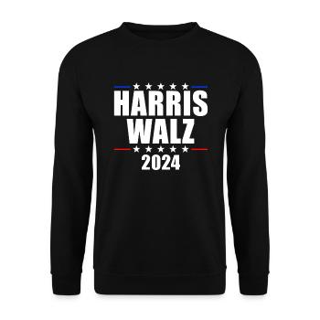 Harris Walz 2024 Kamala Harris 24 Präsident Harris - Unisex Pullover - Schwarz - Vorne - Alina (178cm) & Michal (187cm)