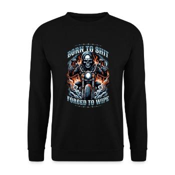 Born To Shit Forced To Wipe Skelett-Männer - Unisex Pullover - Schwarz - Vorne - Alina (178cm) & Michal (187cm)