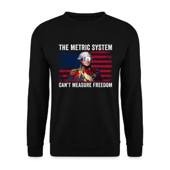 Das metrische System kann die Freiheit Washingtons - Unisex Pullover - Schwarz - Vorne - Alina (178cm) & Michal (187cm)